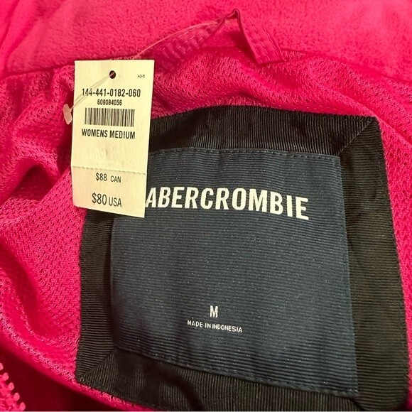 Abercrombie & Fitch Fuchsia Pink Windbreaker Jacket NWT Size Medium - Picture 12 of 16